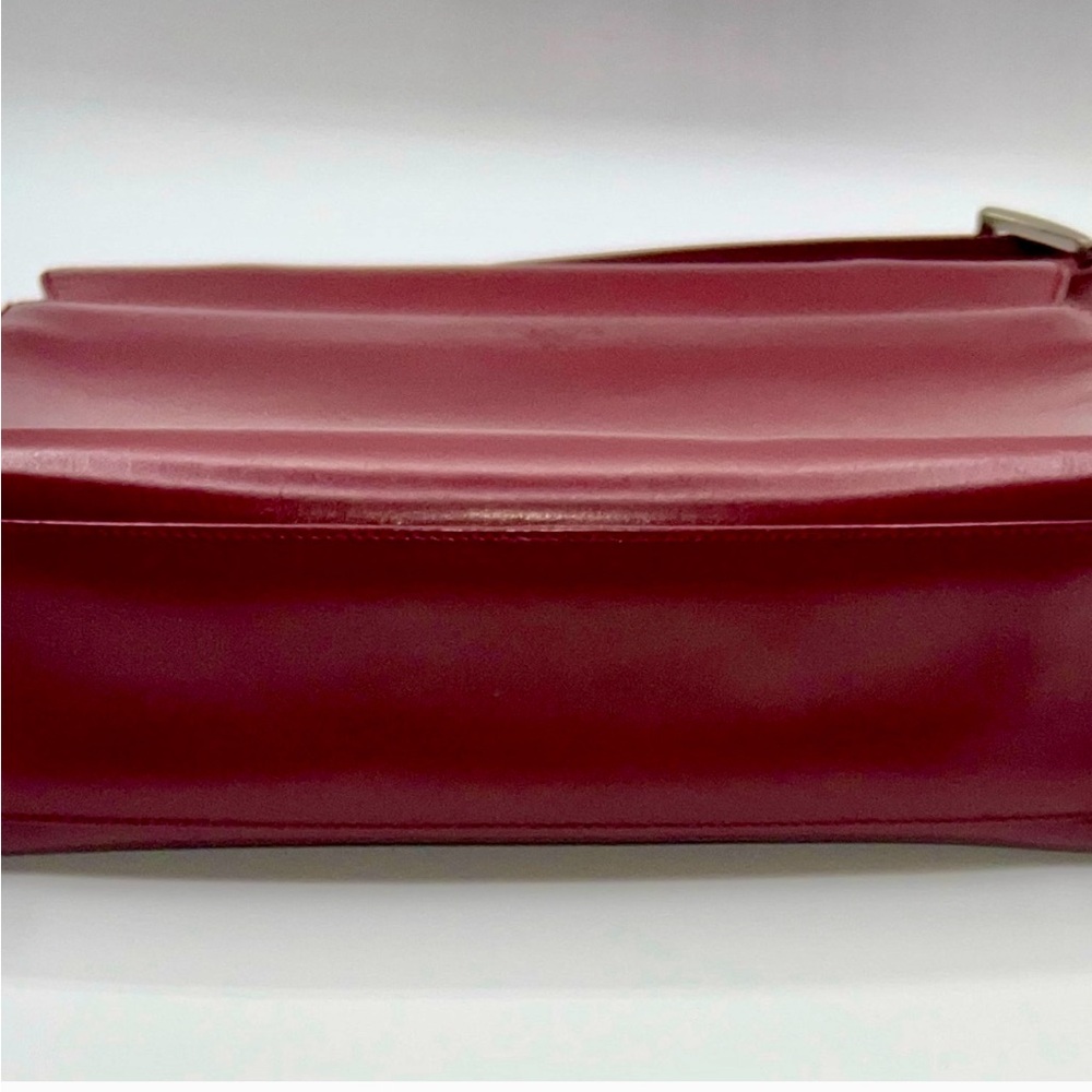 Prada Red Leather Satchel Bag | Vintage | Structured Top Handle Classic - Picture 5 of 16
